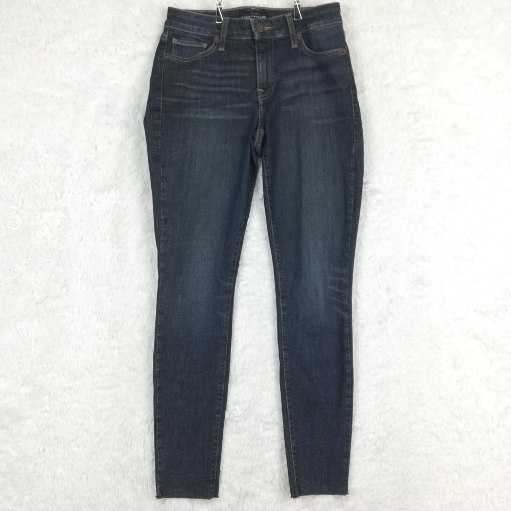 Lucky Brand Womens Jeans Lolita Super Skinny‎ Denim Blue Raw Hem Whiskering 4